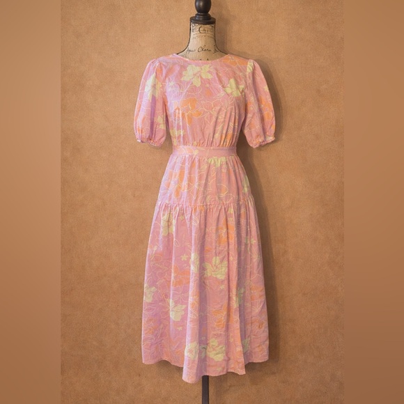 MELLODAY Pink Floral Midi Dress - Picture 1 of 7